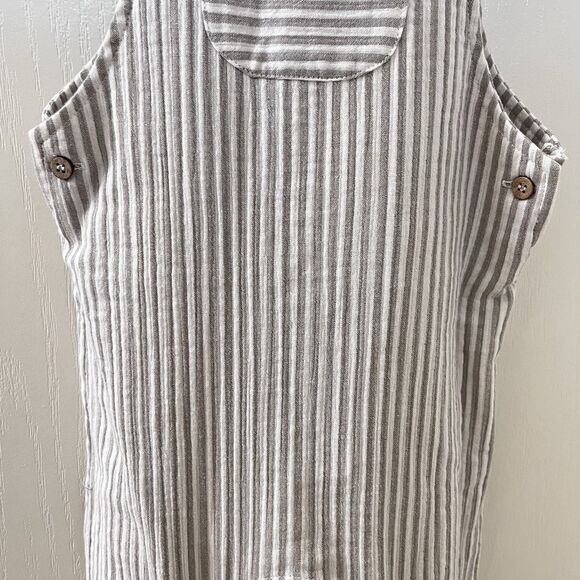 Rylee + Cru Olive Striped Cotton Baby Overalls Size 2-3 years - Picture 6 of 14